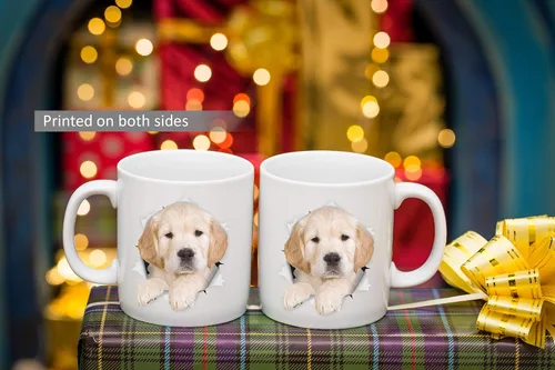 Vista 5 de Golden Retriever - Taza de café divertida de cerámica, regalo perfecto para amantes de los perros, taza de café Golden Retriever, gran cumpleaños