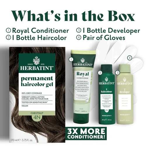 Vista 8 de Herbatint Tinte Permanente para el Cabello para Mujeres - 10C Rubio Sueco - Para Hasta un 100% de Cobertura de Canas Resistentes - Sin Amoníaco, Sin