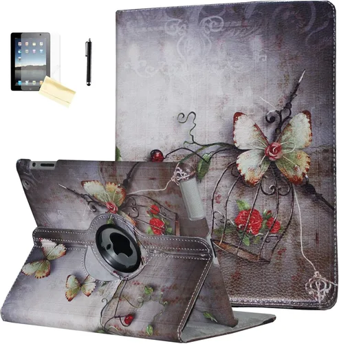 Vista 11 de Funda iPad 2, Funda iPad 3, Funda iPad 4, JYtrend (R) Soporte Rotatorio cierre magnético auto encendido/ apagado para iPad 2/3/4 A1395 A1396 A1397