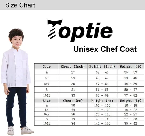 Vista 6 de TOPTIE Abrigo de chef para niño para disfraz de Halloween