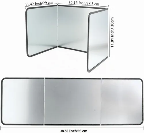 Vista 2 de Protector de salpicaduras plegable de 3 caras, pantalla de salpicaduras de grasa de acero inoxidable, protector contra salpicaduras de aceite