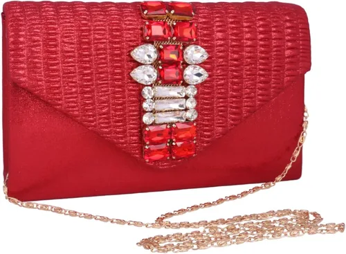 Vista 3 de Adoptfade - Bolso de noche para mujer diseño de diamantes de imitación