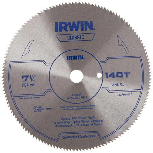 Vista 2 de Irwin Tools Classic Series - Hoja de sierra circular con cable de acero, 7 1/4 pulgadas, 40T (25230)
