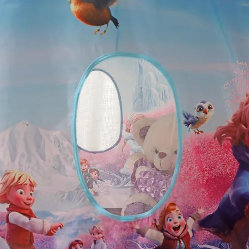 Vista 5 de Tienda de campaña y luces de castillo de hielo para niños, casa de juegos interior para niños, 41 x 53 pulgadas