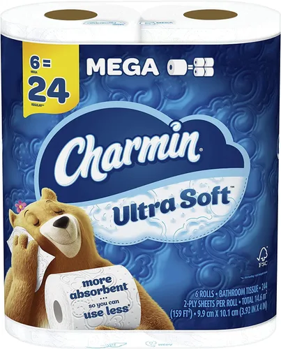 Vista 9 de Charmin Papel de baño ultra suave, rollo jumbo, 2 capas, 4.5 "x 4.2", 205 hojas, 30