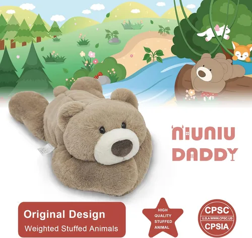 Vista 8 de Niuniu Daddy Oso de peluche con peso de 24" 5 libras, animales de peluche para adultos y niños, juguete de peluche de oso grande, bonita almohada