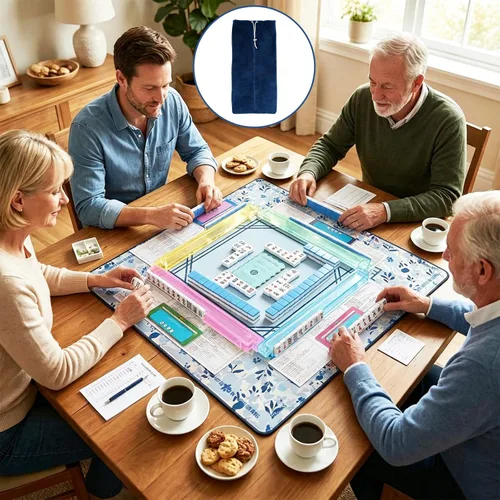 Vista 7 de Mahjong - Bolsa con 4 compartimentos separados, fundas de Azul real