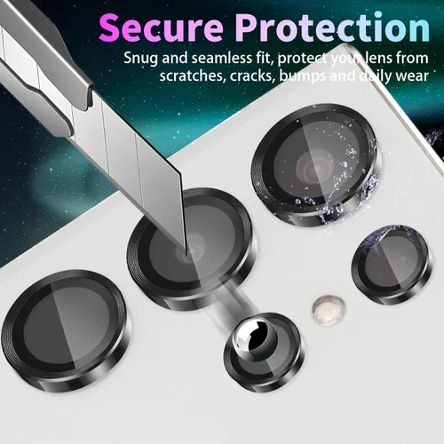 Vista 2 de Protector de lente de cámara para Samsung Galaxy S25 Ultra, negro