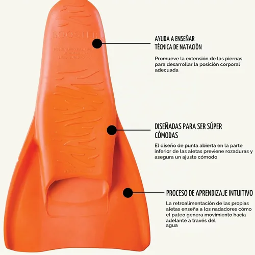Vista 4 de FINIS Booster Swim Fins for Kids - Floating Rubber Fins - Teaches Kick Technique - Open-Toe Design - Comfortable Fit