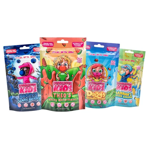 Vista 22 de Bubblegum Kids Hannah's Frozen Banana - Goma de mascar sin azúcar Relleno de calcetines, dulces navideños, recuerdos de fiesta, goma de mascar sin