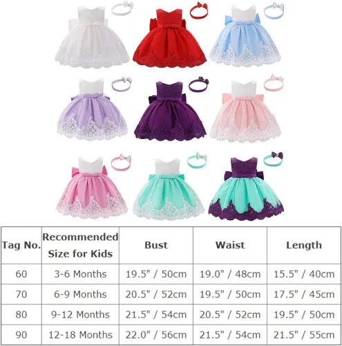 Vista 7 de Vestido tutú de encaje con volantes y flores para bebé, para el primer bautizo, la Santa Comunión