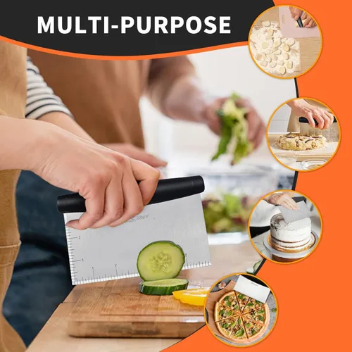 Vista 7 de ALLTOP Raspador y picador de banco para cocina, utensilio esencial para hornear, de acero inoxidable, para pasteles, masas, alimentos