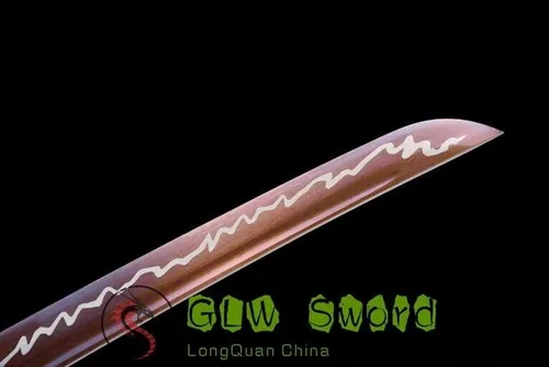 Vista 7 de GLW - Espada GLW de 41 pulgadas, hecha a mano, afilada, espada samurái japonesa, acero de manganeso alto y espiga completa