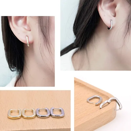Vista 10 de Joseph Brothers Tiny Hoop Sterling Silver Huggie Earrings for Women