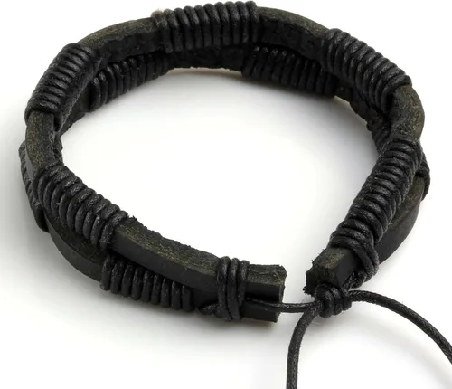 Vista 5 de Eigso 6-10 pulseras de cuero trenzado para hombres y mujeres, pulseras ajustables