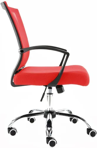 Vista 5 de Modern Home Zuna Silla de oficina con respaldo medio, respaldo ergonómico de malla con respaldo de malla (negro/rojo)