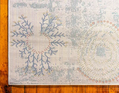 Vista 9 de Alfombra moderna Positano de estilo costero de Loom, Polipropileno, beige/azul claro