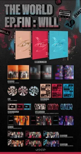 Vista 2 de ATEEZ THE WORLD EP.FIN : WILL 2nd Album Photobook+Sticker+Photocard+Tracking Sealed Standard Z Version