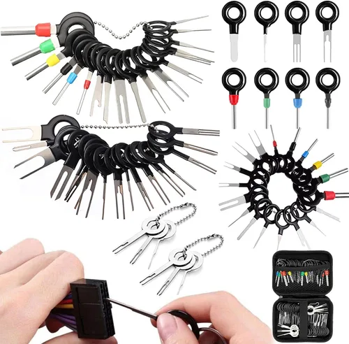 Vista 8 de Kit de herramientas de extracción de terminales, kit extractor de terminales de 140 piezas para automóvil, conector de cable, juego de herramientas