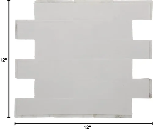 Vista 7 de Daltile SimplyStick Mosaix - Mosaico biselado de piedra natural de mármol de 2 x 4 pulgadas en blanco Daphne para paredes y salpicaduras