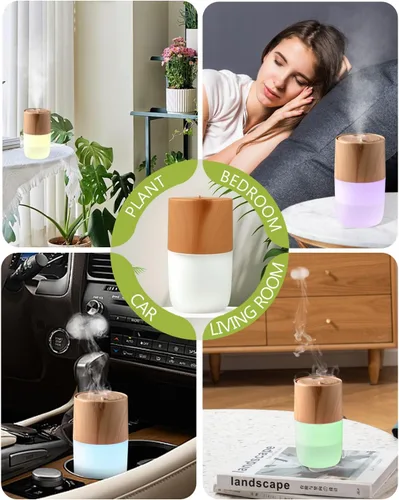 Vista 7 de Difusor de aceite esencial de 10.1 fl oz, humidificador silencioso 4 en 1 de alta calidad con modo de pulverización de medusas, aromaterapia