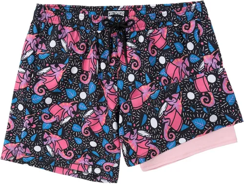 Vista 43 de Mens Swim Trunks with Compression Liner 5 Inch Inseam Swimming Trunks Shorts for Men