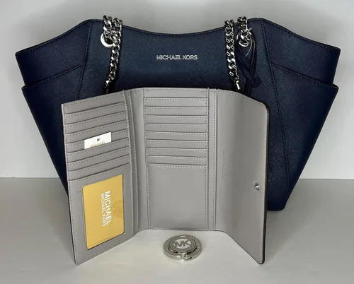 Vista 9 de Michael Kors Jet Set - bolsa de hombro para viaje con cadena grande cartera triple Michael Kors Jet Set