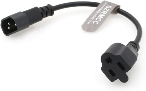 Vista 2 de SZRMCC UPS PDU Equipo Eléctrico Servidor IEC320 C14 a NEMA 5-15R 10A 250V Cable de extensión de cable de alimentación (1 unids)