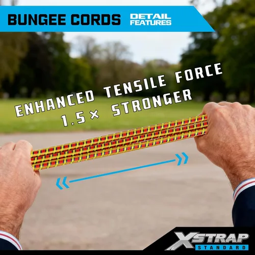 Vista 7 de XSTRAP STANDARD Kit de 14 piezas de cuerda elástica estándar – Incluye cuerdas elásticas de 18, 24, 30 y 40 pulgadas con ganchos