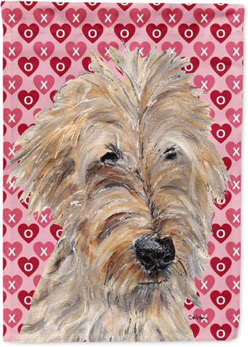 Vista 339 de Caroline's Treasures SS4484GF Bandera de jardín con diseño de bulldog inglés y corazones para el Día de San Valentín, bandera decorativa para patio