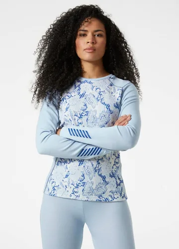 Vista 3 de Helly-Hansen LIFA Merino - Camisa de capa base de cuello redondo con estampado de peso medio para mujer