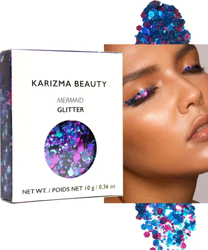 Vista 8 de KARIZMA 24K Gold Purpurina holográfica dorada Purpurina gruesa de 0.35 onzas para la cara, el cabello, los ojos y el cuerpo, para mujer. Purpurina