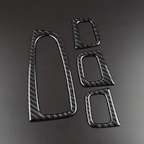 Vista 5 de Fibra de carbono, para accesorios de Mercedes Benz, calcomanía para interruptor de ventana de puerta interior de automóvil para Mercedes Benz W205