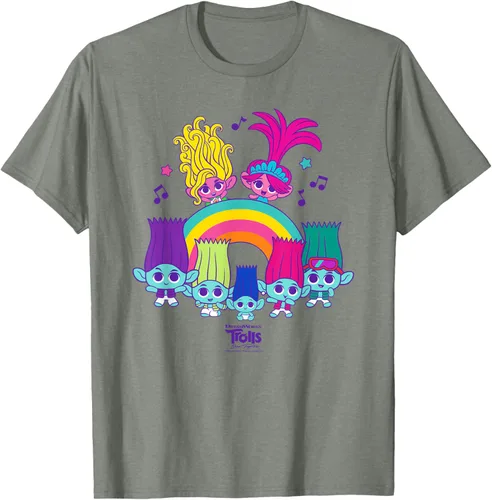 Vista 21 de Camiseta DreamWorks Trolls Band Together BroZone Poppy Viva Rainbow Negro
