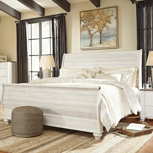 Vista 2 de Signature Design by Ashley Marco de cama de trineo tamaño King Coastal Encalar