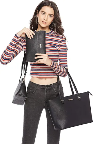 Vista 2 de Juego de 4 bolsas de cuero sintético para mujer bolsa de hombro asa superior cartera
