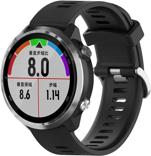 Vista 5 de Correa de repuesto para Garmin Forerunner 645, correa de silicona de repuesto de 0.787 in para Garmin Forerunner 645/245 Music (negro silicona)