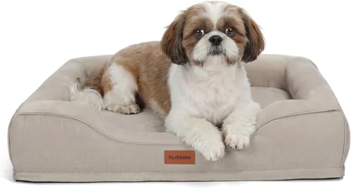 Vista 10 de Cama ortopédica para perros pequeños, sofá de espuma viscoelástica de gel refrescante para mascotas con funda extraíble lavable, cojín de espuma