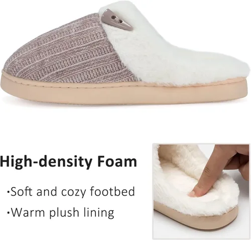 Vista 3 de NineCiFun Pantuflas cómodas de casa para mujer, de espuma viscoelástica, mullidas, para interiores, exteriores, antideslizantes, para el hogar