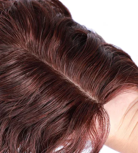 Vista 3 de Parte rizada en forma de U, base de seda, parte superior de encaje de cabello humano corto y esponjoso en la frente, extensión de flequillo grande