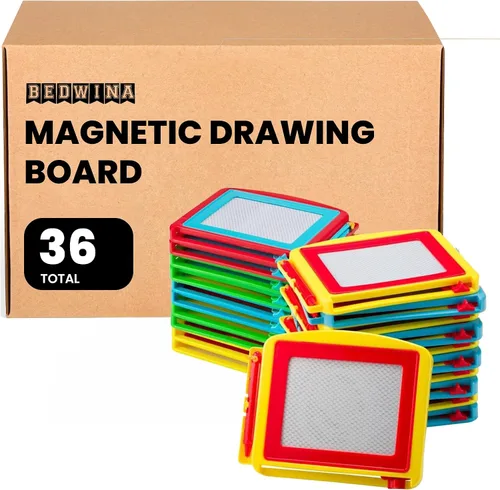 Vista 8 de Bedwina Pizarra magnética de dibujo para niños (paquete de 6) Tableta de dibujo borrable y bloc de dibujo de viaje para niños y niñas, regalos