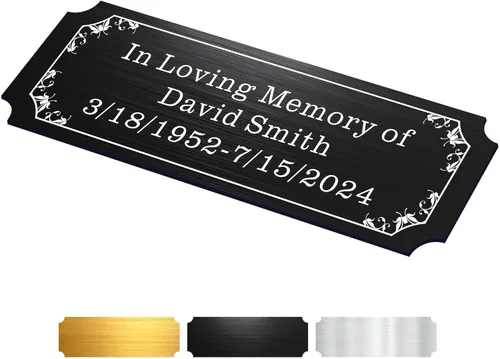 Vista 14 de Placas de Nombre Grabadas 1" x 3" Placa de Nombre para Urna Grabada Placas de Trofeo Placas de Nombre para Urnas Placas de Latón Grabadas