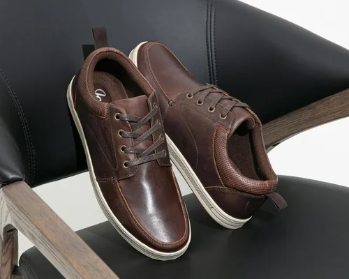 Vista 4 de Jousen Men's Leather Fashion Sneakers Retro Dress Business Casual Shoes for Men