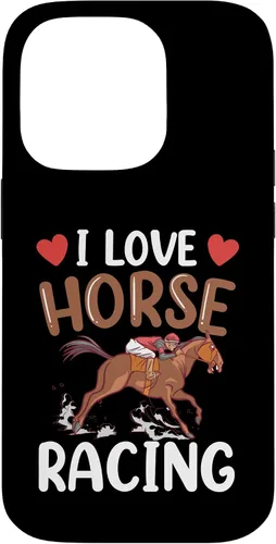 Vista 16 de Funda para iPhone 13 I Love Horse Racing Horses Race Racer