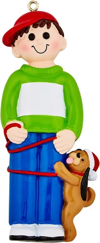 Vista 2 de Elves - Adornos de Navidad personalizados para niños y perros, regalos para los mejores amigos para pasear perros