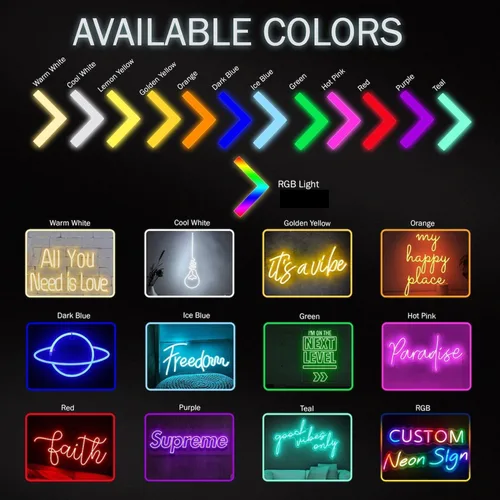 Vista 6 de Letrero de neón personalizado, luces LED personalizadas para decoración de pared de dormitorio, letras para cumpleaños, boda, fiesta, bar, negocio