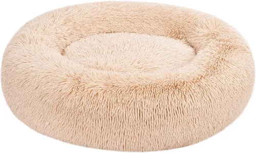 Vista 11 de Amazon Basics Donut Pet Bolster - Cama de pelo sintético para perro, gris, 36" x 36