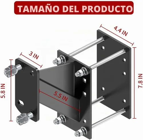 Vista 3 de Soporte de Neumático de Remolque para Utilidad, Portador de Neumático de Repuesto, Resistente Soporta hasta 160 Libras, Compatible con Ruedas de 4