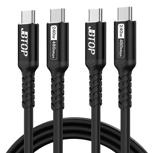 Vista 7 de Cable USB C a C corto (1 pie, 2 paquetes) Cable USB C de carga rápida