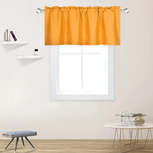 Vista 52 de DECOVSUN Cenefas Aqua para ventanas de cocina, con bolsillo para barra, opacas, con aislamiento térmico, 1 panel de 42 x 18 pulgadas